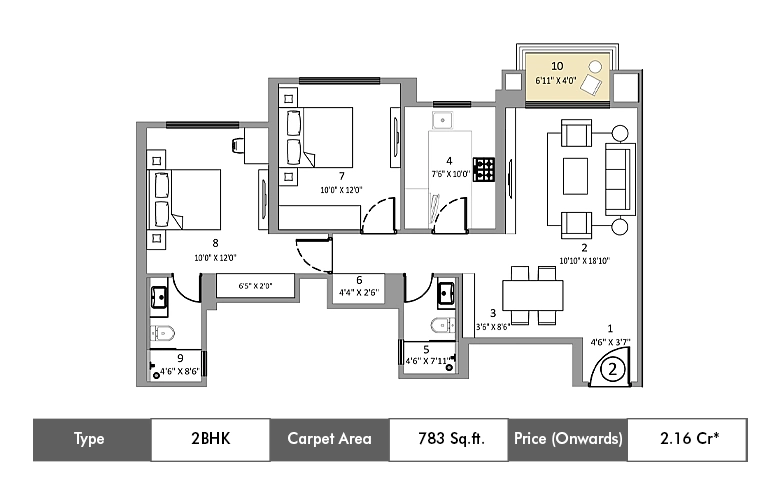 Hiranandani Belicia Thane Floor Plan-1