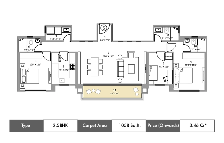 Hiranandani Belicia Thane Floor Plan-3