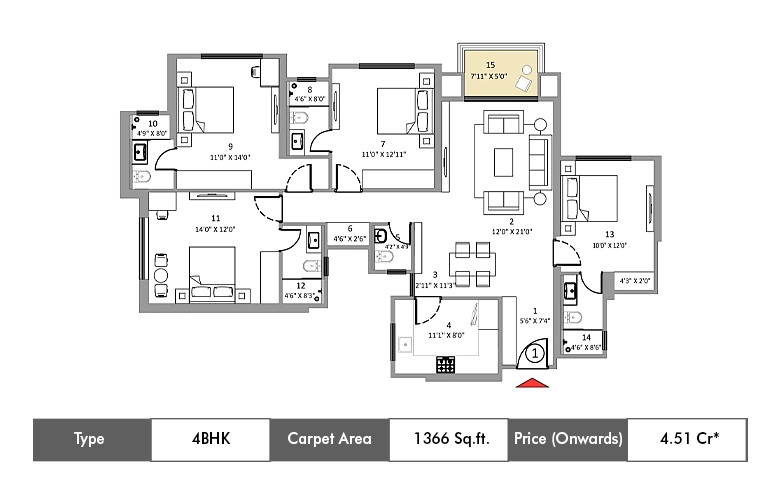 Hiranandani Belicia Thane Floor Plan-7