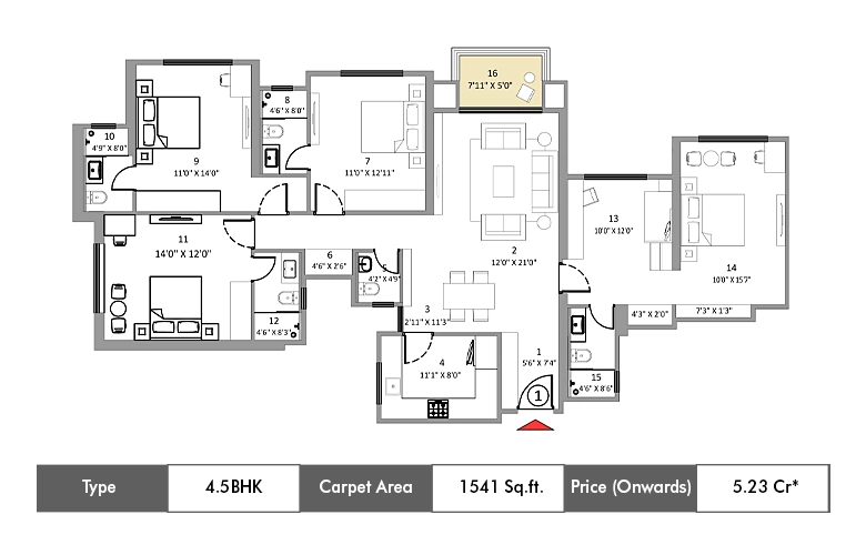 Hiranandani Belicia Thane Floor Plan-8