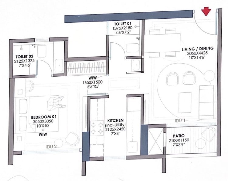 1 BHK Apartment merac